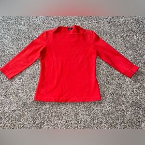 KATE SPADE SATURDAY RED BOAT NECK COLLAR TOP